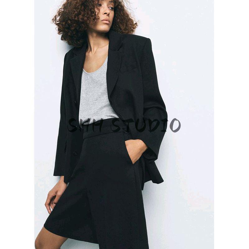 Spring New Women clothes Linen Blend Double Breasted Blazers 2490586 Casual Shorts 2462586