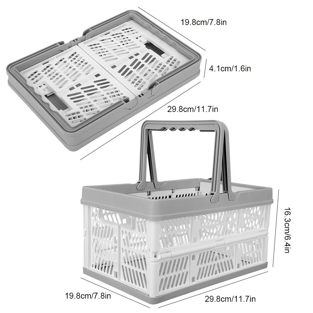 

Foldable Storage Basket With Handles PP Multifunctional Clothes Laundry Organizer Large Capacity Basket for Picnic Camping