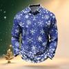 Men's Golf Shirt Long Sleeve Casual Christmas Print Quick-Dry Mesh Top