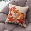 Autumn Shiba Inu Maple Leaf Throw Pillow Covers Pattern Cushion Cover Suitable For Sofa Bedroom Car Pillow Cover