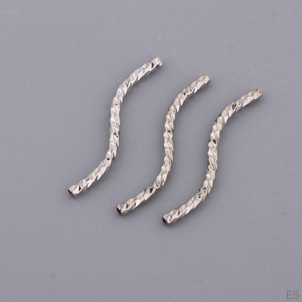 20 Pieces Style Alloy Tube Noodle Beads 1.3mm DIY Jewelry Twisted Spacer Loose for