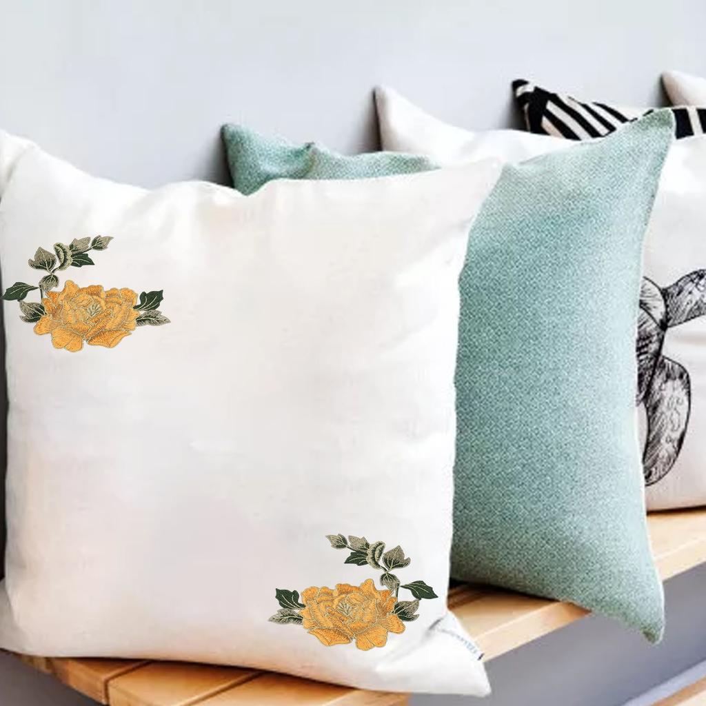 1 Pair Flower Embroidery Patches Butiful Flowers Pattern Embroidered Applique Iron On Patches for   Clothes