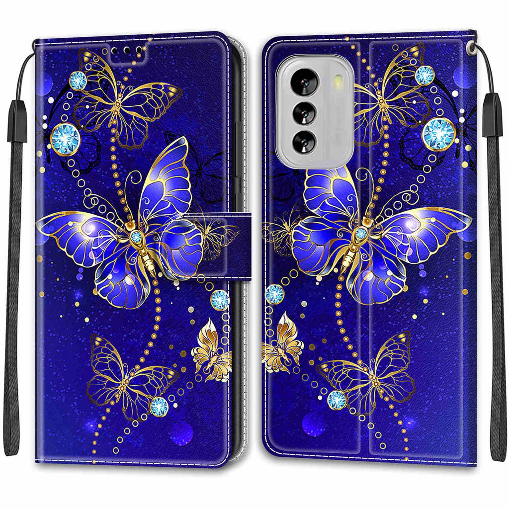 Luxuriöse, bemalte Lederhülle für Nokia G60/G21/G11/G20/G10/C12/C22/C32/G42, Schutzhülle im Brieftaschen-Buchstil für Nokia 6.3/Nokia C01 Plus/Nokia G310