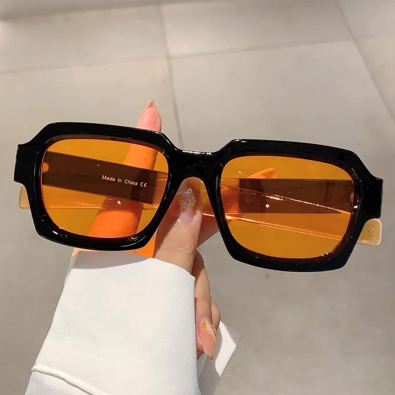 Vintage Square Luxury Brand Designer Big Frame Sunglasses Women For Men Trendy Sun Glasses Punk Hip Hop Candy Color Shades Uv400