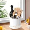 1Pc Plastic Tableware Storage Rack with Drain Tray Chopsticks Knife Spoon Fork Drainage Rack for Household Kitchen Organization
