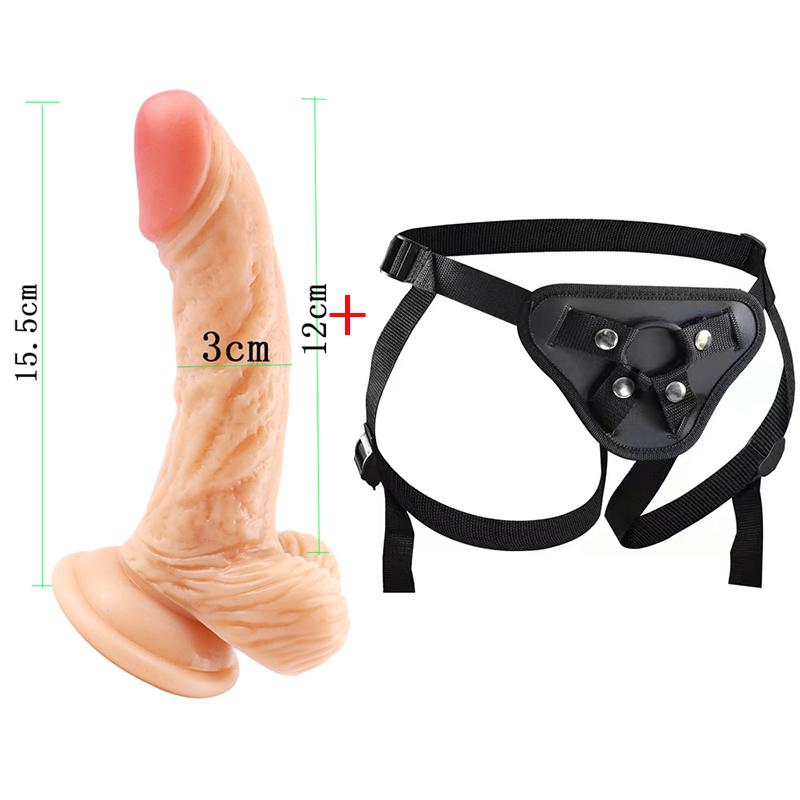MoDi Women's Strap-on Realistic Dildo Pants for Women Strapon Dildos Strapon Harness Belt Adult Games Sex Toys