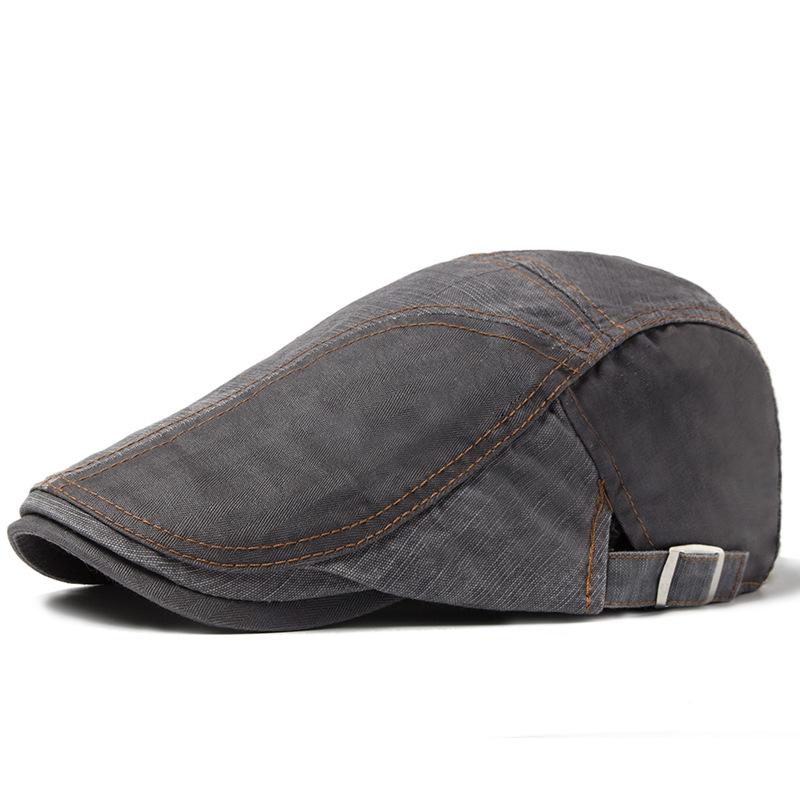 New Casual Splicing Cap, Pure Cotton Summer Men's Beret Shading Breathable Retro Fashion Hat