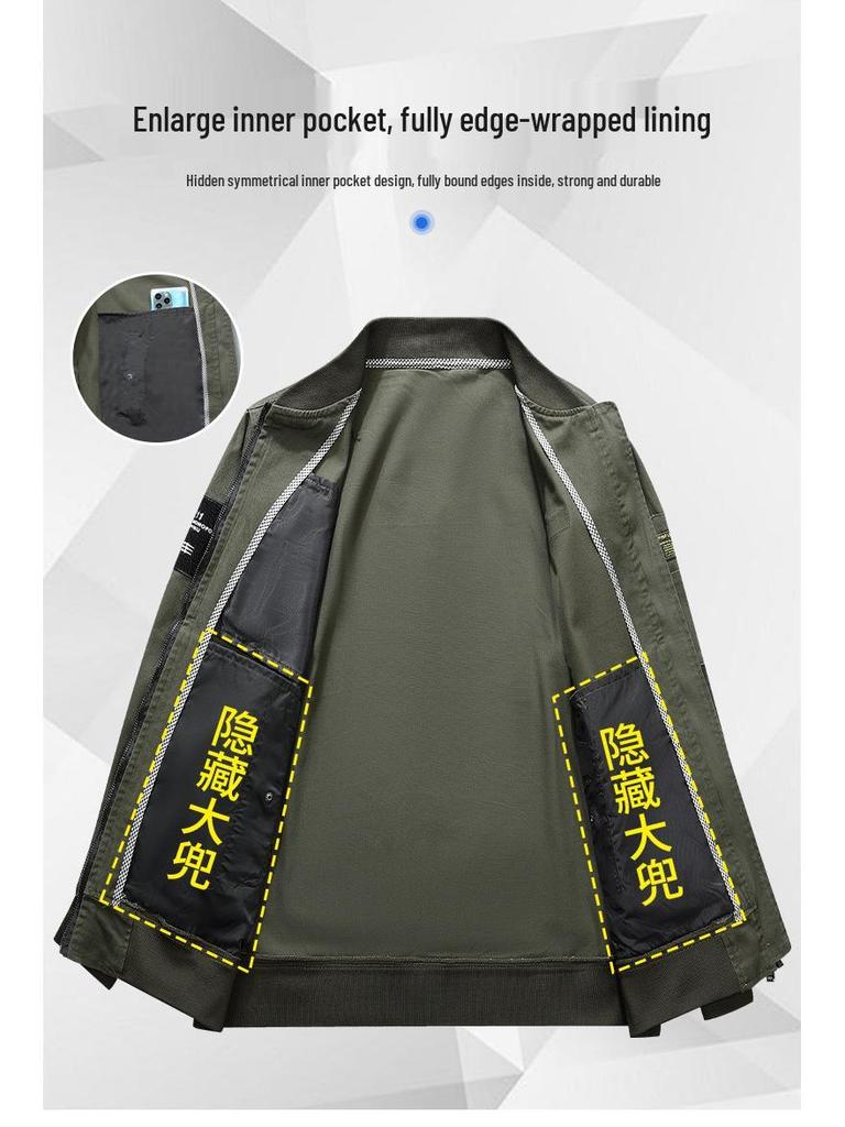 Baumwoll-Camouflage-Arbeitskleidungs-Set: Verschleißfeste Baseballjacke und Stretchhose für Frühling/Herbst zum Arbeitsschutz und Schweißen.