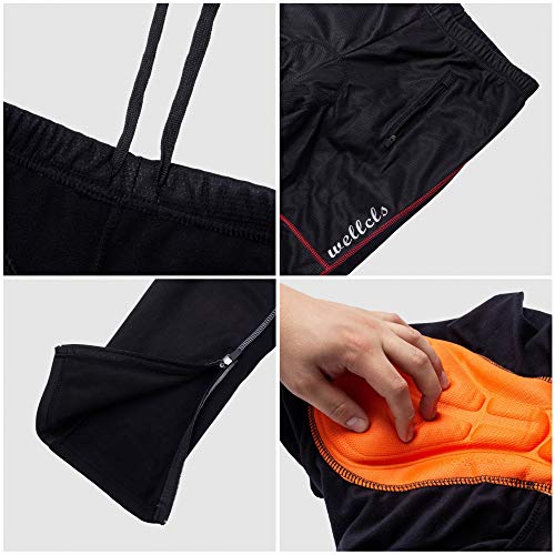 Welkruz Men's Winter Cycling Pants with 3D Gel Pads, Cycling Jersey, Road Bike Wear, Racer Pants, Tights, Windproof and Cold-Resistant, Perfect for Fa