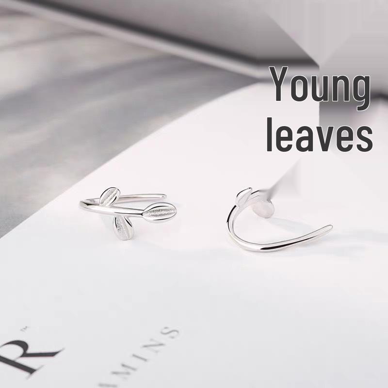 

Sterling Silver Leaf Stud Earrings - Women s Korean Christmas Jewelry