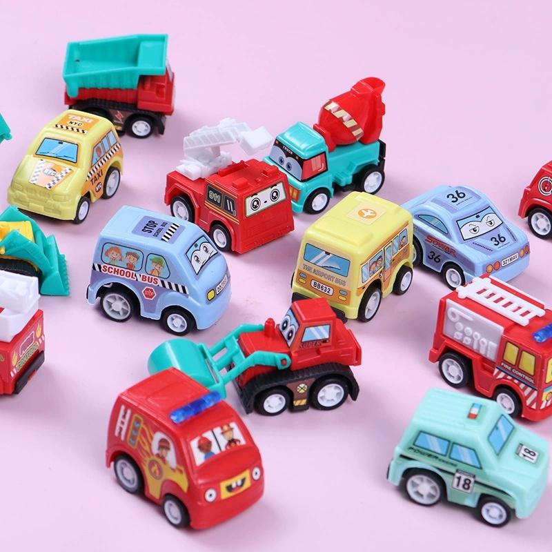 6pcs Pull Back Car Toys Set Fire Truck Taxi Simulation Vehicle Models for Boys Age 3+ Party Gifts