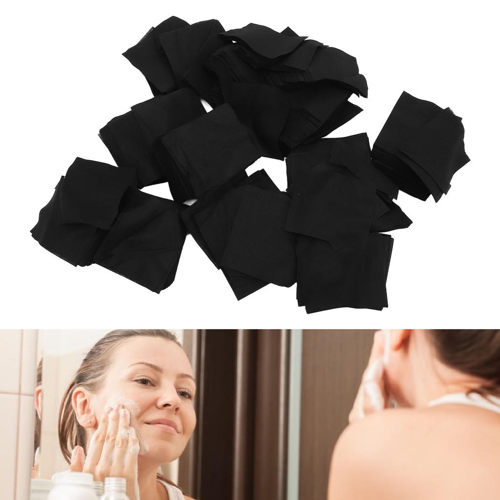 1200 Sheets Black Cotton Makeup Pads Disposable Strong Absorption Face Cotton Cosmetic Pads for Skin