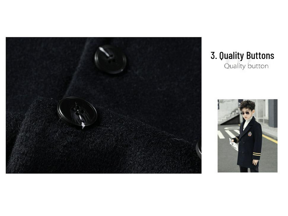 2024 Chlapecký vlněný kabát - Módní vlněná a bavlněná zateplená souprava na podzim/zimu