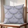 Fish Scale Pattern Cushion Cover Natural Linen Organic Fabric DoubleSided Printing Couch Pillow Covers Home Decor