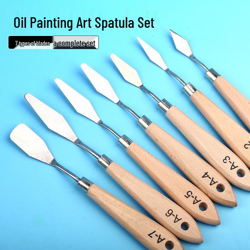 Spatule Couteau à Palette Spatule pour Peinture à l'Huile et Gouache en Acier Inoxydable