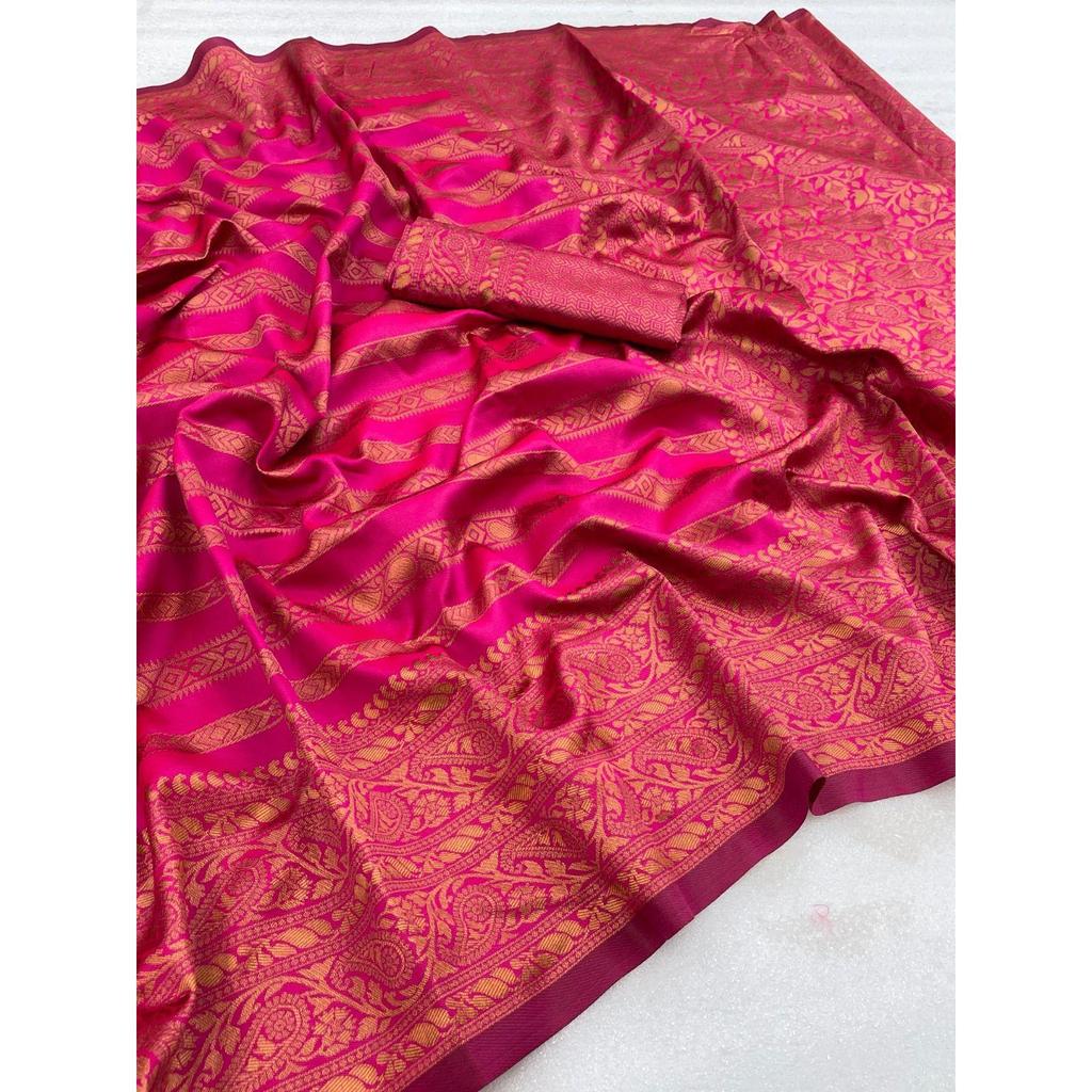 This Beautiful Saree Is Elegantly Decorated with Gorgeous Solid Jacquard Weave That Gives a Perfect Look To the Outfit.