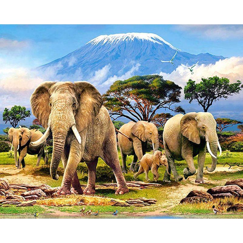 5D DIY Diamond Embroidery Animal Elephant Full Round Drill Diamond Painting Cross Stitch Home Decoration Handmade Gi