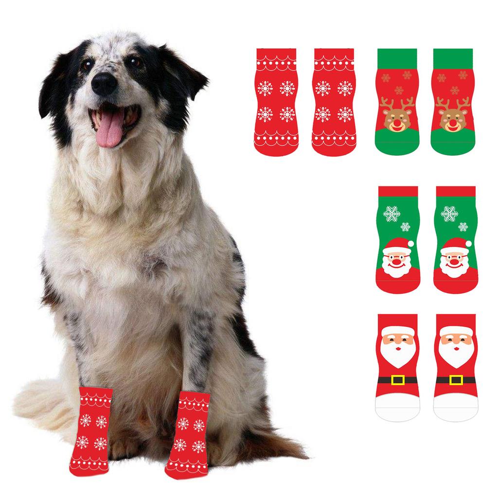 2-pack Jul Vinter Hundstrumpor Varma Hundstrumpor Valpar Utomhus Tasskydd för Husdjursutklädnad