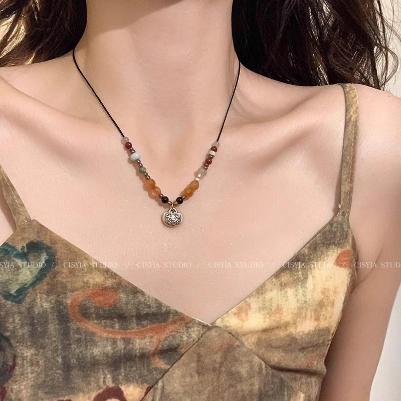 2024 Vintage Double-Layer Pearl Necklace with Heart Pendant