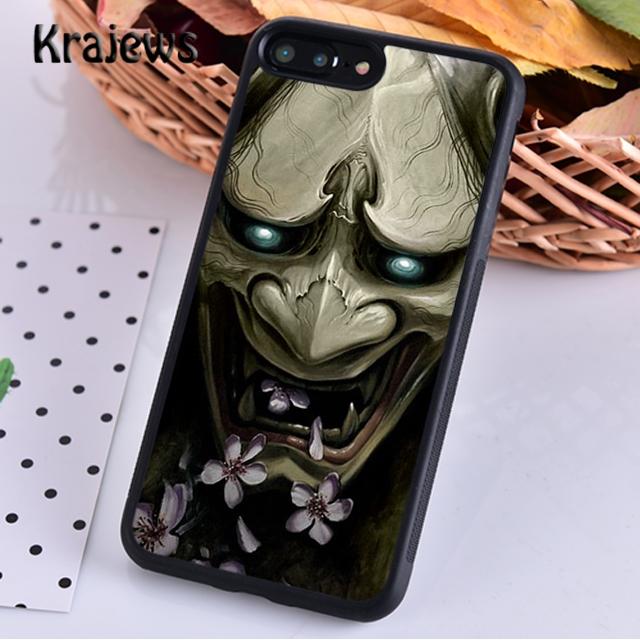 Krajews Japanese Oni Hannya Demon Mask Phone Case Cover For iPhone 17 Air 16 15 14 Plus 11 12 13 Pro Max Fundas