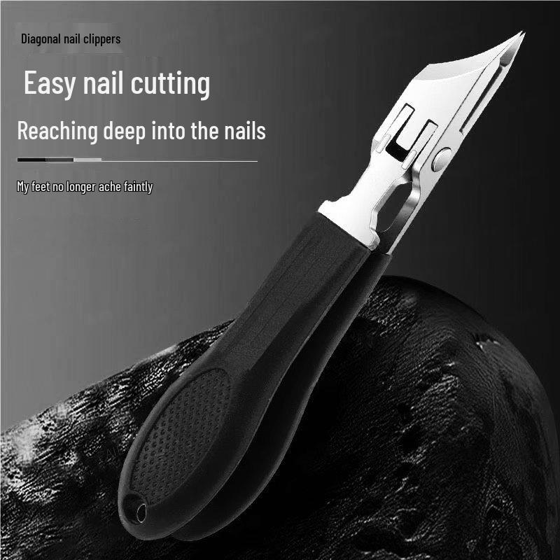 Stainless Steel Nail Clippers with Long Pointed Tip and Large Opening - Anti-Splatter Manicure Tool