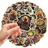 50PCS Non-Repeating Halloween Pumpkin Theme Stickers Halloween Crafts Party Gifts Sticker Waterproof Vinyl Laptop Water Bottle