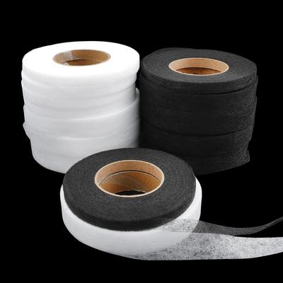 70 Metri/Rotolo Bianco Nero Double Sided Accessorio per cucire Nastro adesivo Hot Melt Panno Abbigliamento Fusibile Interlining Nastro in tessuto per Forniture per cucire