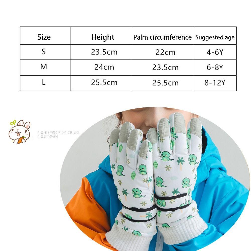 Thickened Fleece Boys Girls Gloves Waterproof Cycling Gloves 4-12Y Skiing Snow Gloves  Student Kids