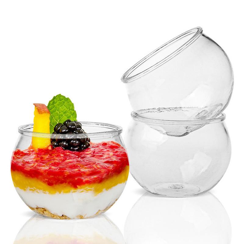 10Pcs 80Ml Transparent Dessert Tassen Kunststoff Dessert Partei Liefert Vorspeisen Tasse Eis Tasse Für Parteien