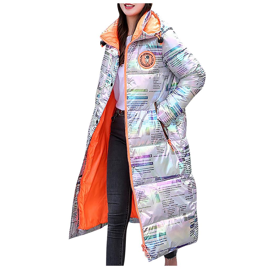Women's Winter Fashion Long Over-The-Knee Hooded Thick Padded Jacket Coat