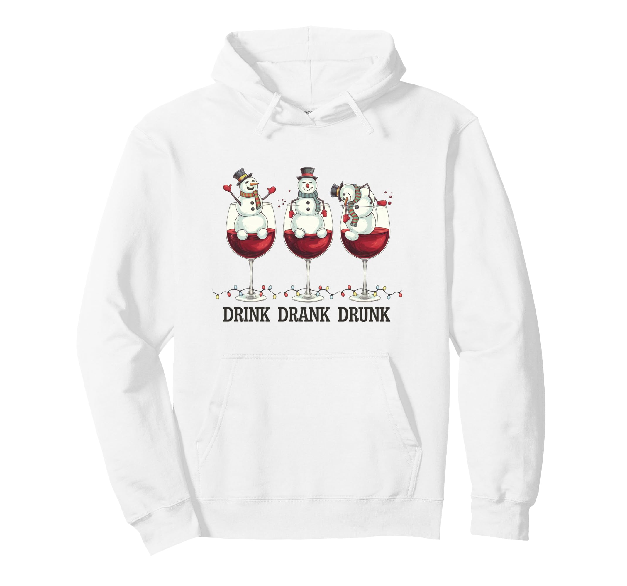 

Drink Drunk Christmas Snowman Party Hoodie чёрный