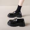 Fashion Mary Jane summer small leather shoes women's British style 2025 new loafers black platform single shoes ins