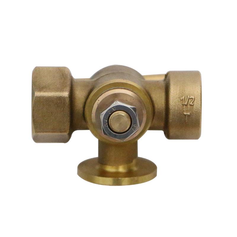 Ameikeo Brass Three-Way Plug Valve, Pressure Gauge, 4-Point Internal Thread Venting.