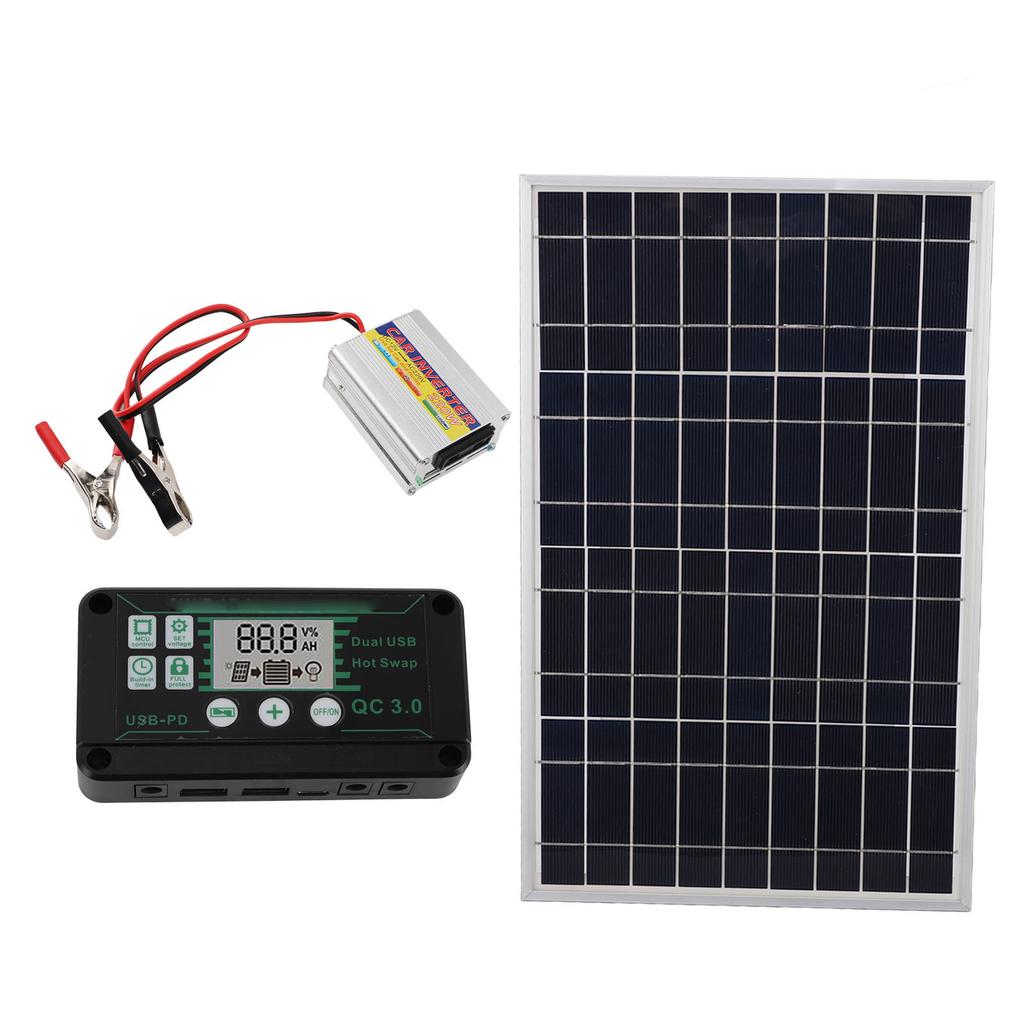 Solar Panel Kit 30W Solar Panel 220W MPPT Power Inverter Waterproof Controller for Power