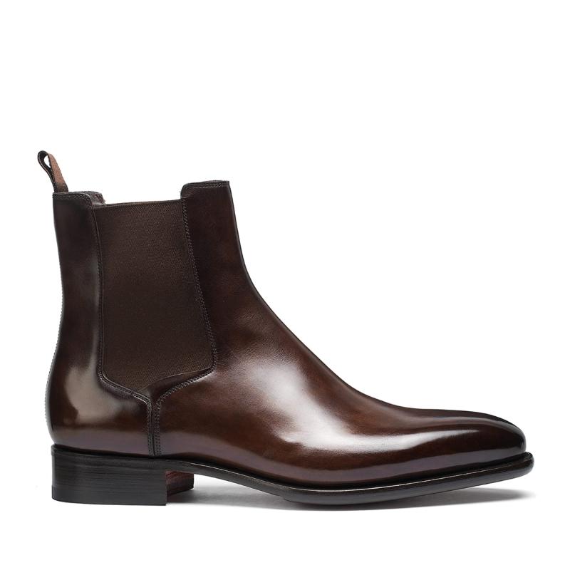 New Chelsea Boots Men Shoes PU Brown Fashi Versatile Business Casual British Style Street Party Wear Classic Ankle Boots