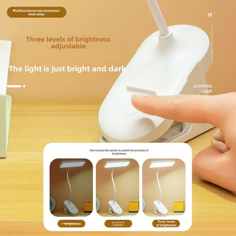 LED Eye-Care Clip-On Desk Lamp for Study, Dorm, and Bedside
