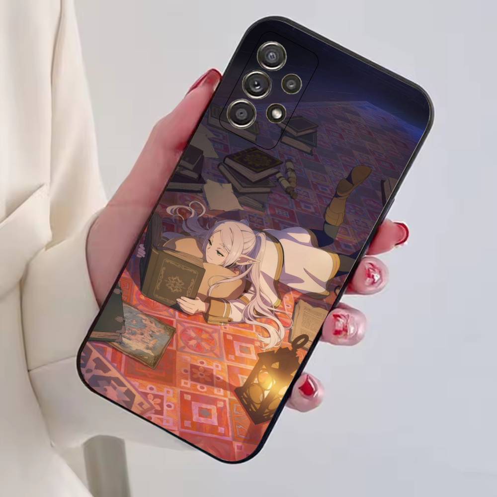 Anime F-Frieren Cute Phone Case Black Silicone Soft For Samsung S25,S24,S21,S22,S23,S30,Ultra,S20,Plus,Fe,Lite