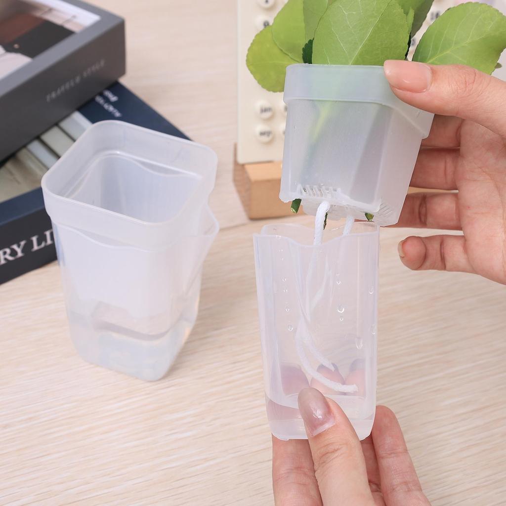Double-Layer Plants Self Watering Flower Pots Indoor Small Plastic Planters with Drainage Hole Garden Seedling Nursery Pots