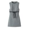 Za Foreign Trade New Women clothes ZR Western Style Fashion Bowknot Decoration Silk Satin Texture Short Dress 3152256