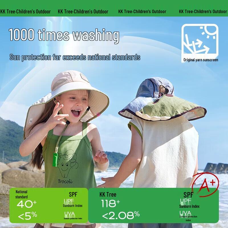 Kocotreekk Kids' UV Protection Wide Brim Sun Hat with Neck Flap