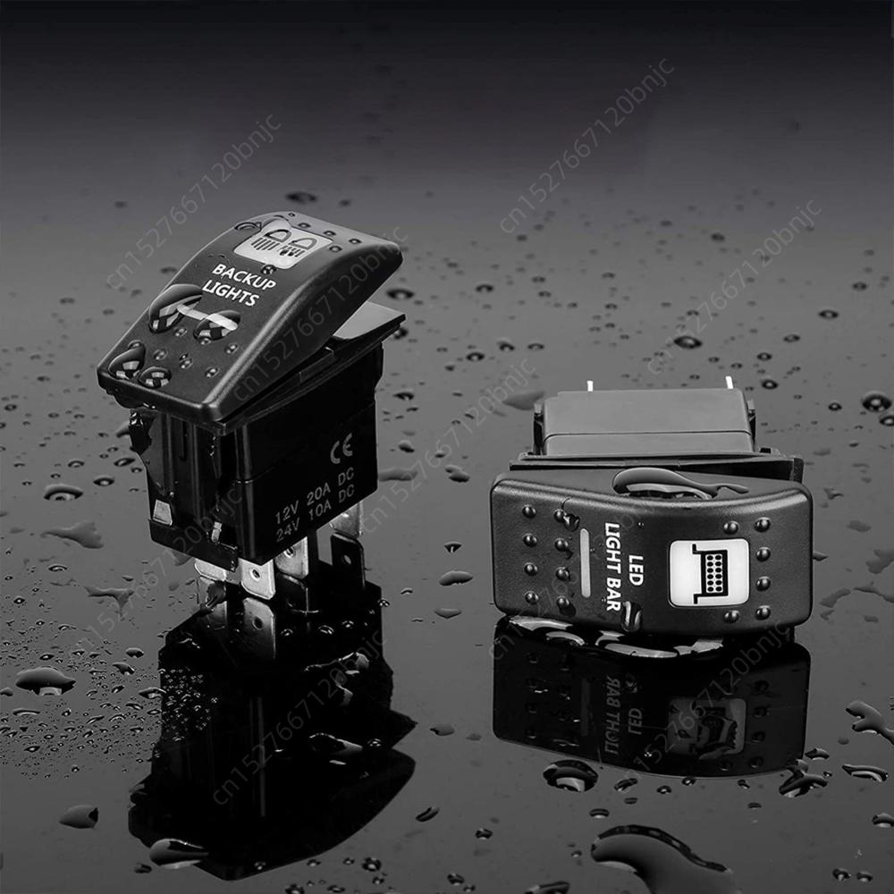 LED Light Bar Wippschalter 12V 24V Wasserdicht Dual LED Ein/Aus-Schalter Marine Druckknopf LED Lampenknöpfe für Boot LKW Anhänger