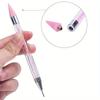 2Pcs/Set Dual Heads Acrylic Metal Dotting Wax Pen With Stainless Steel Tweezers Nail Art Grafting Eyelashes Manicure Tools