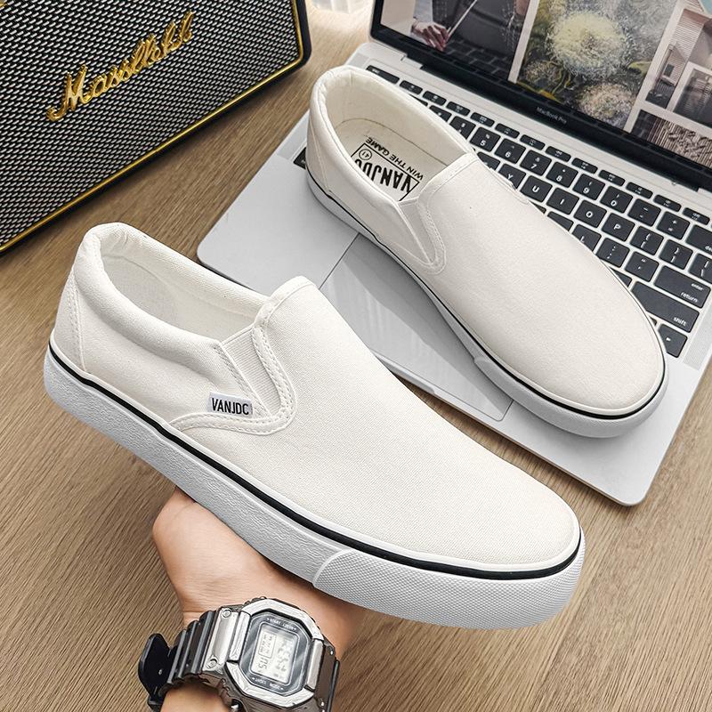 Low-top men's canvas shoes men's shoes breathable one-pedal casual board shoes men's large-size shoes labor insurance shoes