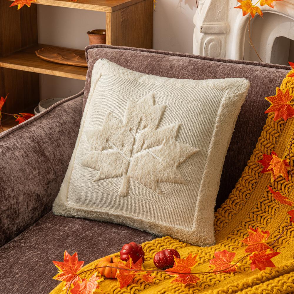 Halloween Pumpkin Plush Pillow Cover Home Living Room Sofa Cushion Cover Festive Pumpkin Double-Sided Pillow Cover