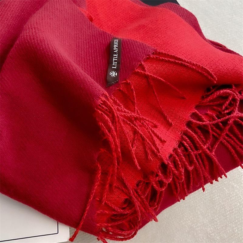 Double-sided Good Quality Solid Color Scarf Women's Winter Versatile Simple Long Shawl Earth Color Scarf