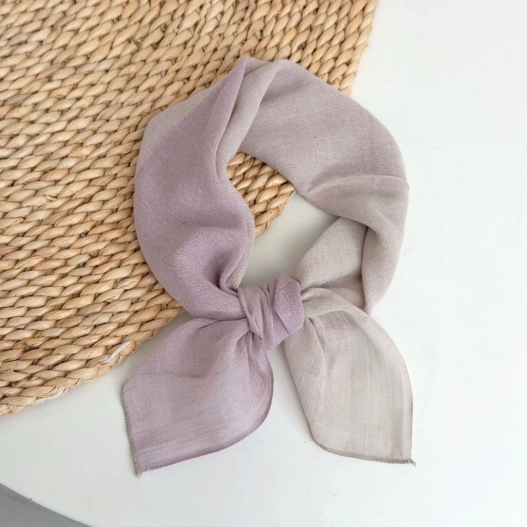 Gradient Cotton-Linen Small Scarf Thin Breathable Summer Neck Protection And Warm Scarf For Women Neckband