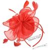 Elegant Feather Organza Fascinator Hair Hoop Church Dress Up Wedding Headpiece