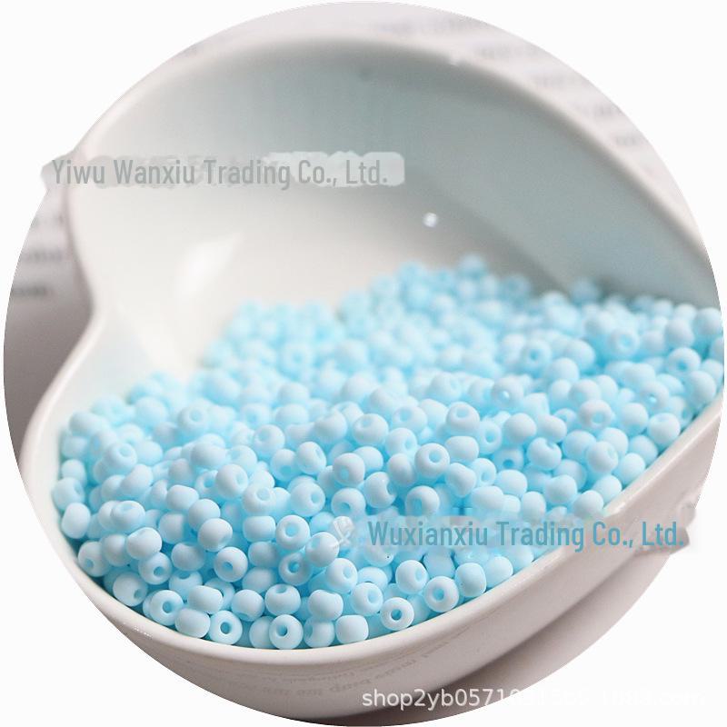 El Yapımı DIY Çocuk Kolye ve Bilekliği için Yüksek Kaliteli 3/4mm Buzlu Düz Renk Cam Pirinç Boncuklar