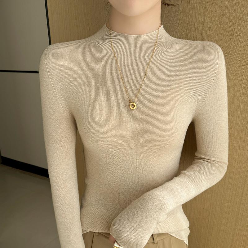 Women's Slim Fit Long Sleeve Wool Knit Sweater - Spring/Summer Arrival