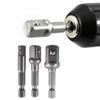 3 Pcs 1/4 3/8 1/2 Bit Drive Socket Adapter 360° Rotatable for Cordless Drill Ratchet Extension Socket Wrench Adapter Set